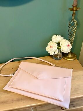 Elegant Blush Pink Envelope Crossbody Bag